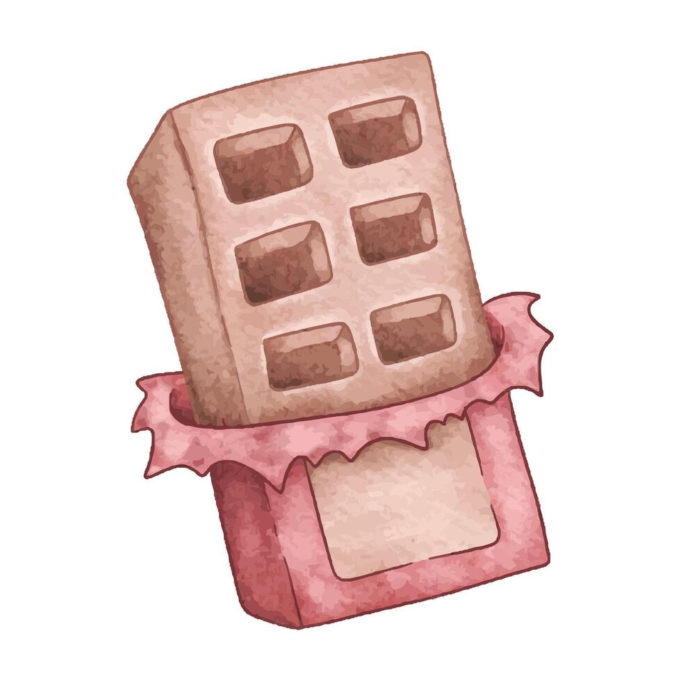 chocolate valentines day watercolor illustration vector