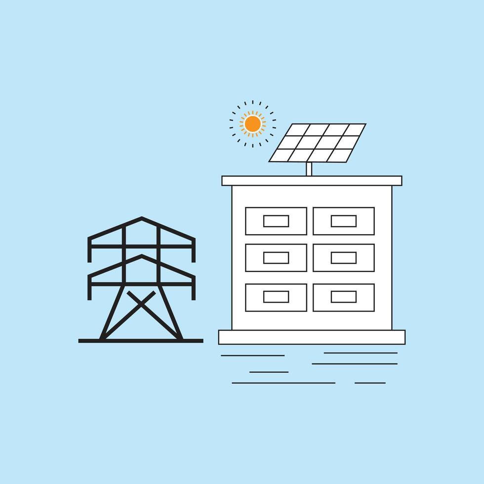 Power station illustration vector