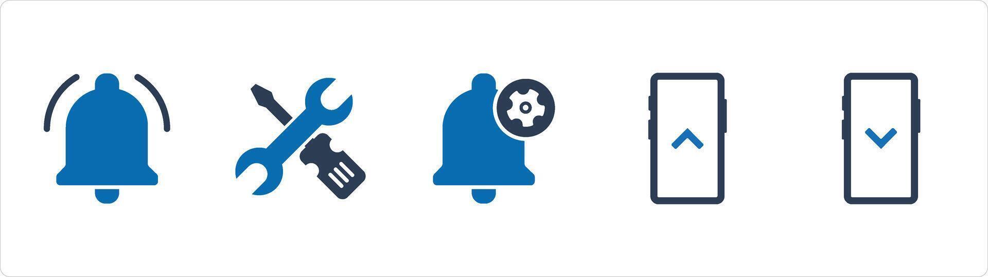 A set of 5 Business icons as notification, replacement, notification vector