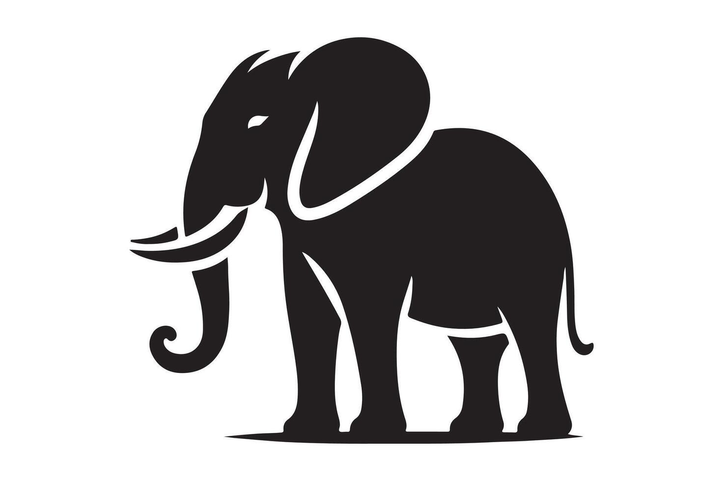 Art of Simple Elephant Silhouette vector