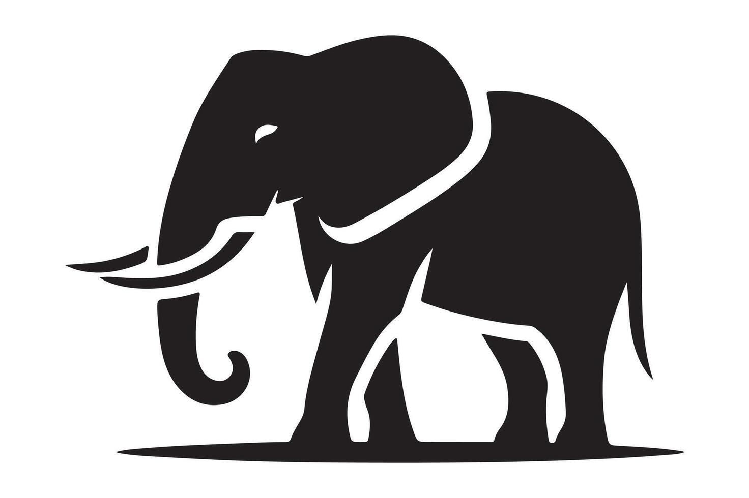 Elephant Profile Silhouette Black Image vector