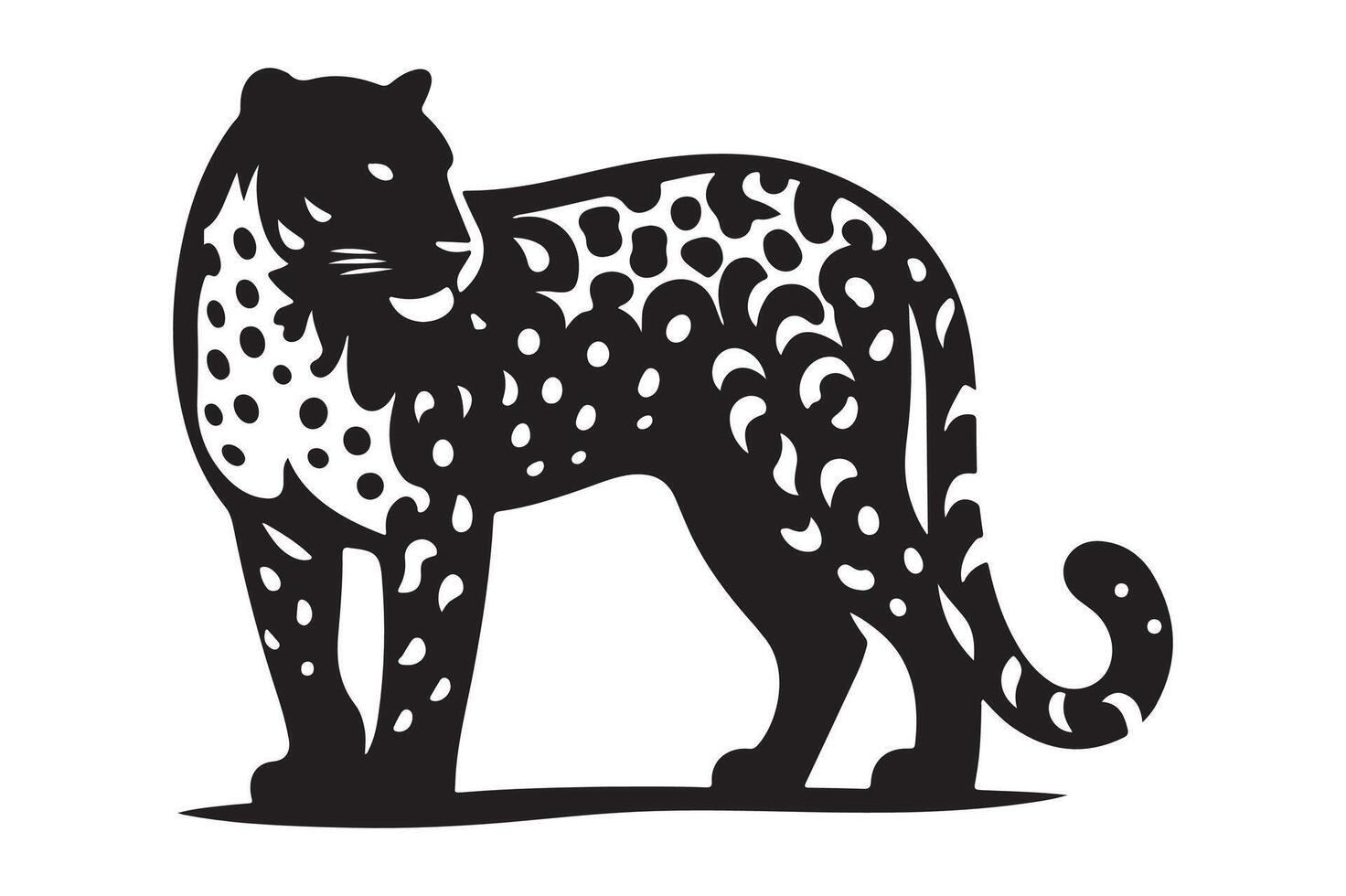 Stylish Leopard Silhouette Illustration in Black vector
