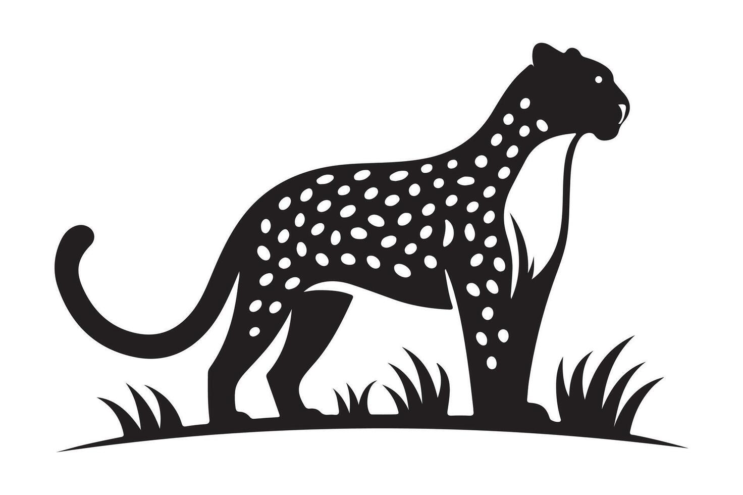 Modern Leopard Silhouette in Black Graphic vector