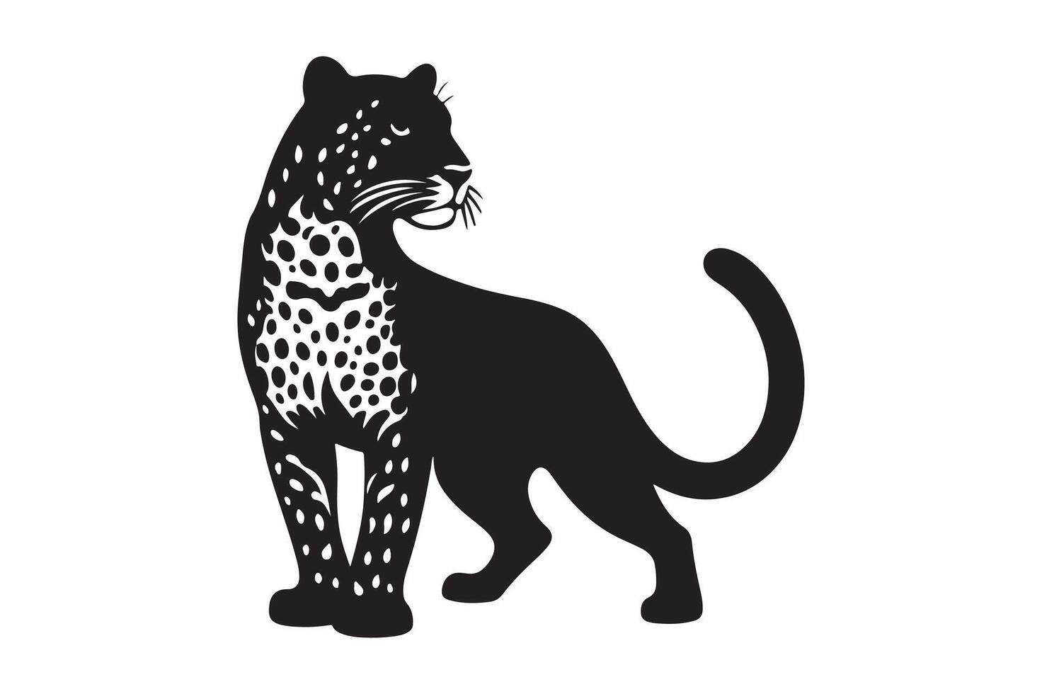 Elegant Leopard Silhouette in Black Design vector