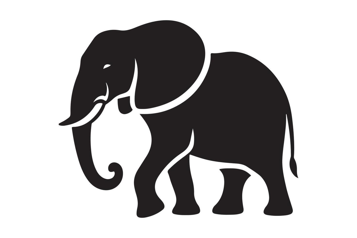 Minimalist Elephant Silhouette Art vector