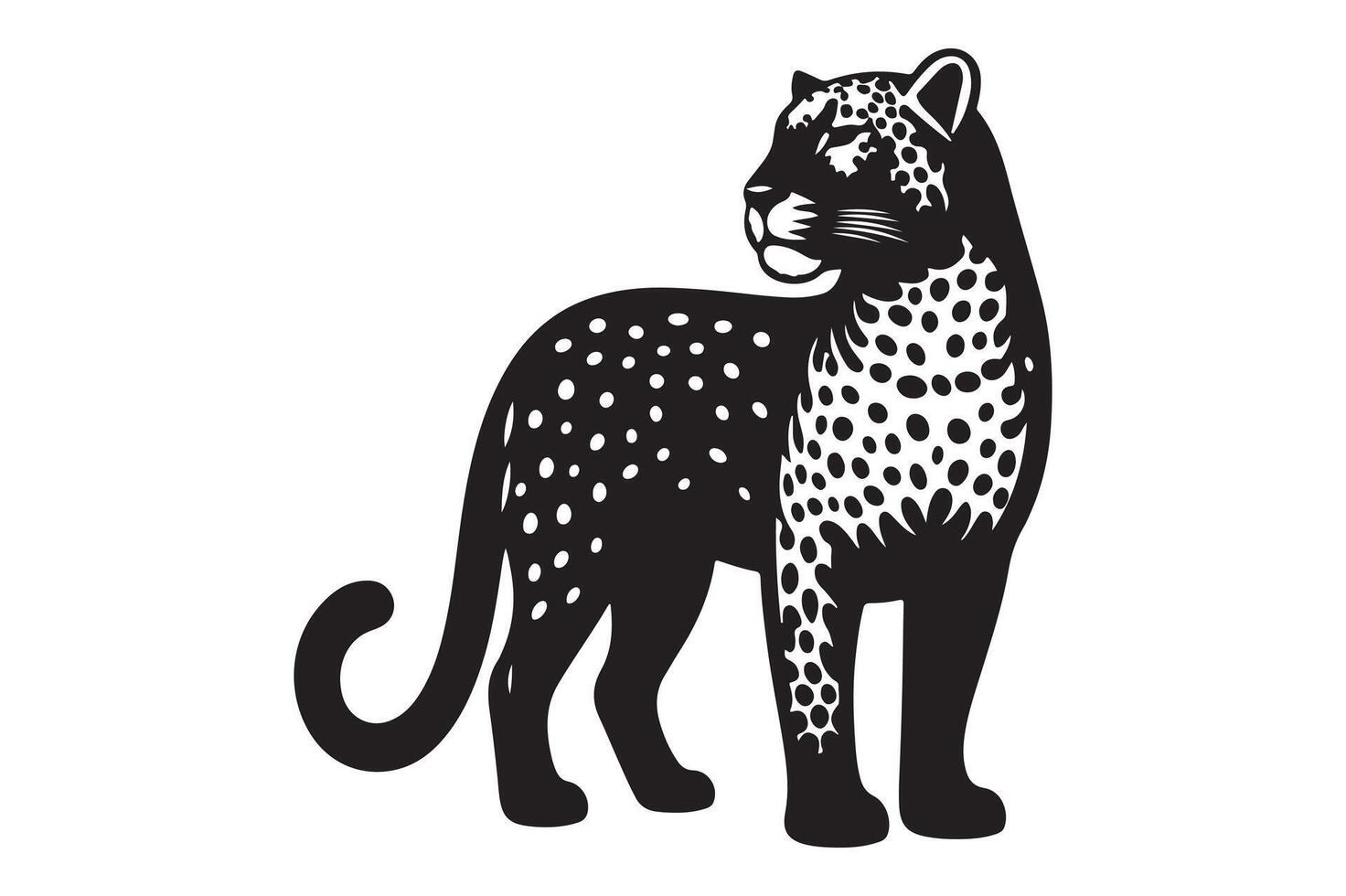 Leopard Silhouette Simple Black Illustration vector