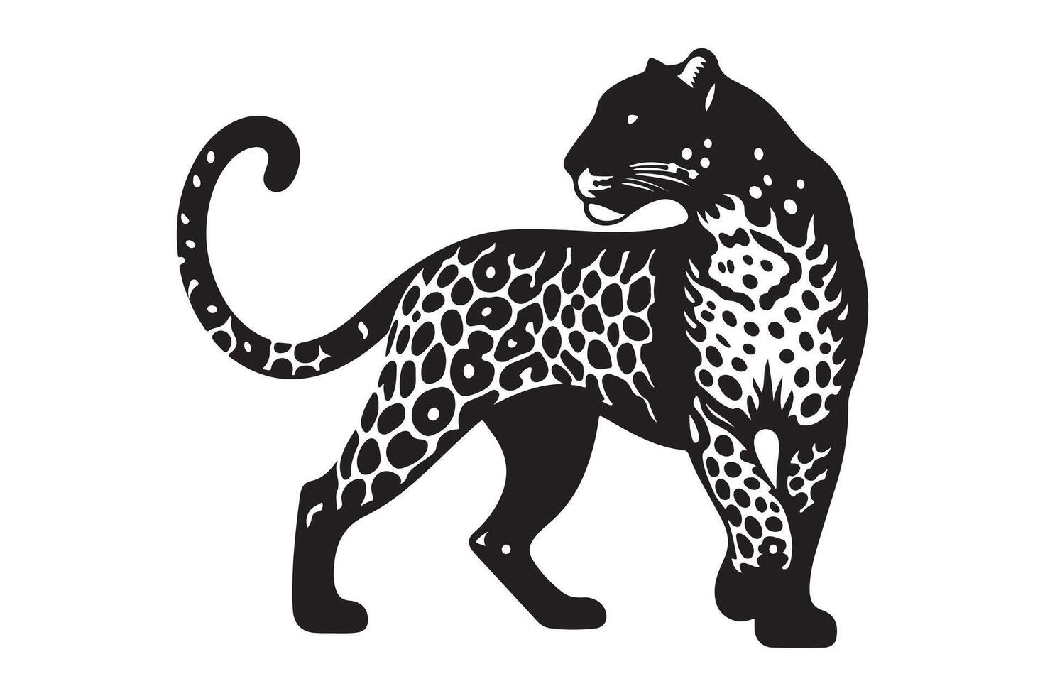 Black Leopard Silhouette Simple Design vector