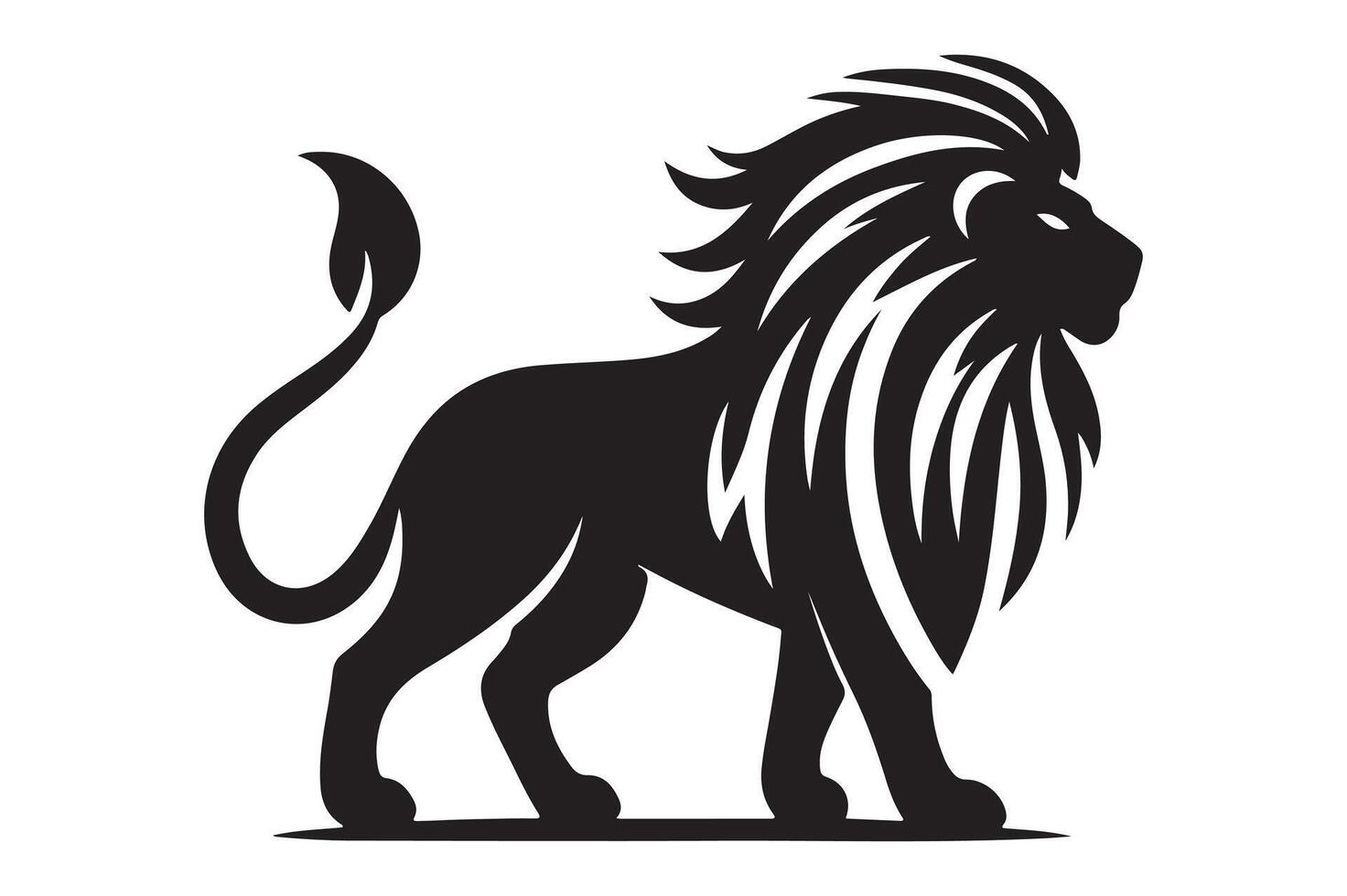 Brave Lion Silhouette Symbol of Strength and Power vector