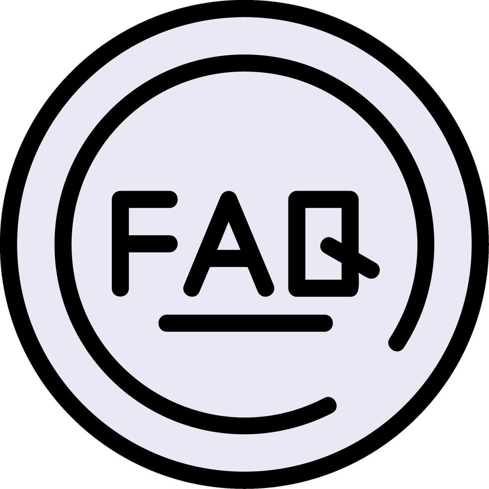 FAQ Line Filled Icon vector