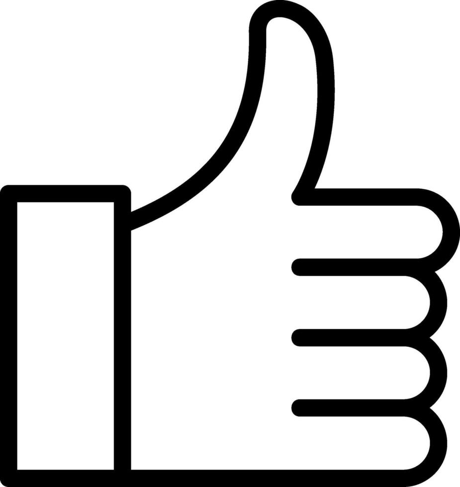 Thumbs Up Line Icon vector