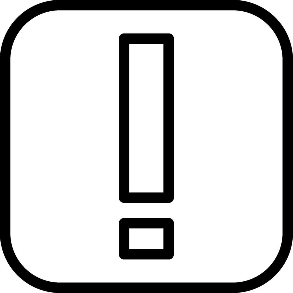 Exclamation Mark Line Icon vector
