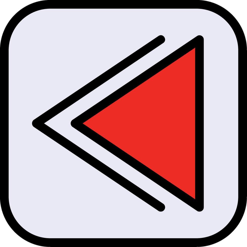 Backward Line Filled Icon vector