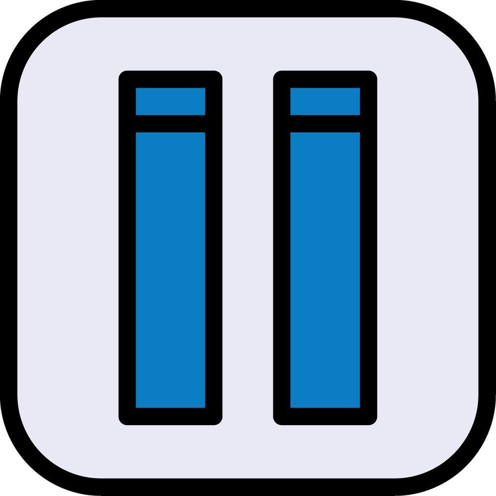Pause Line Filled Icon vector