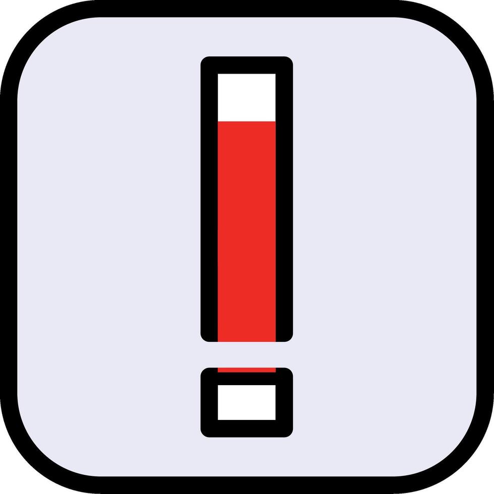 Exclamation Mark Line Filled Icon vector