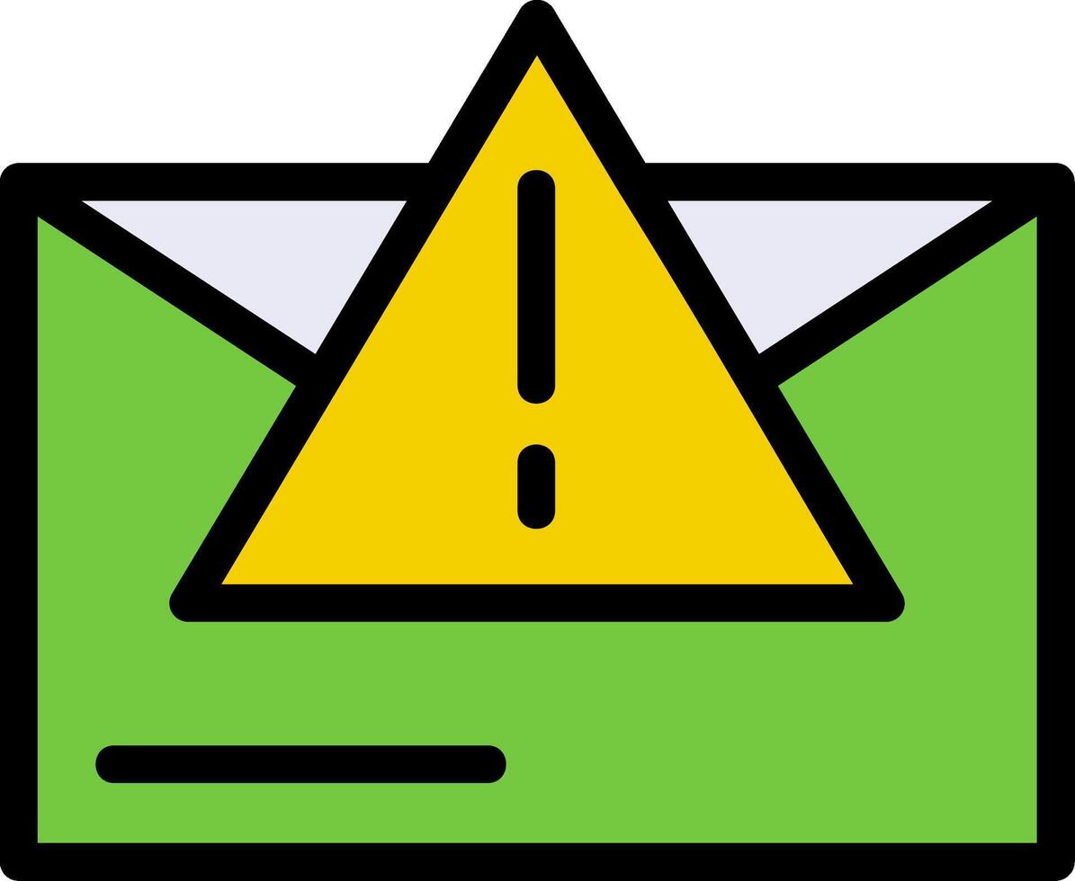 Warning Triangle Line Filled Icon vector