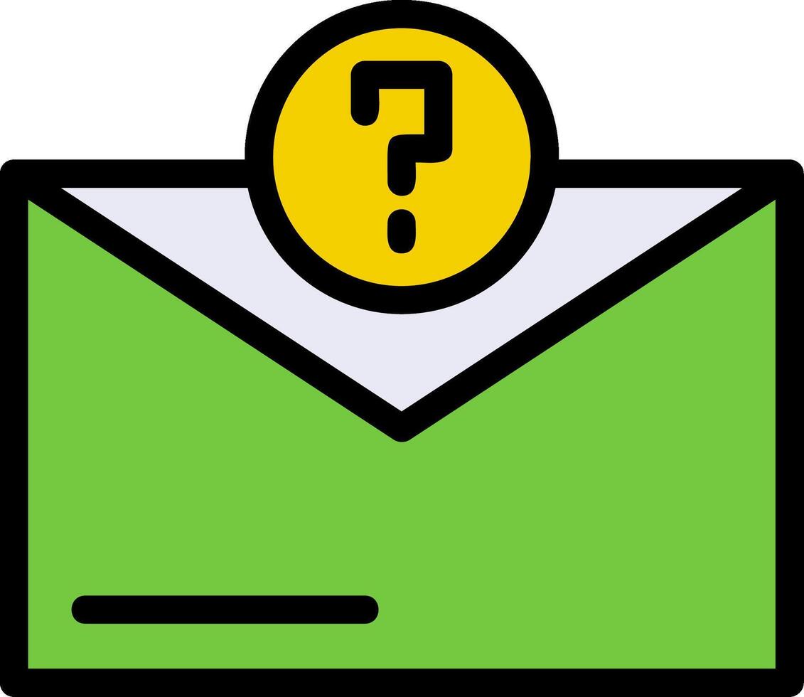 Question Mark Line Filled Icon vector
