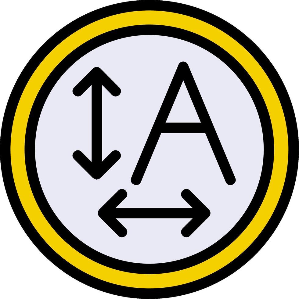 Text resizing Line Filled Icon vector