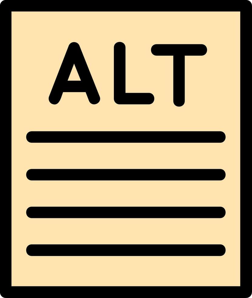Alt text Line Filled Icon vector