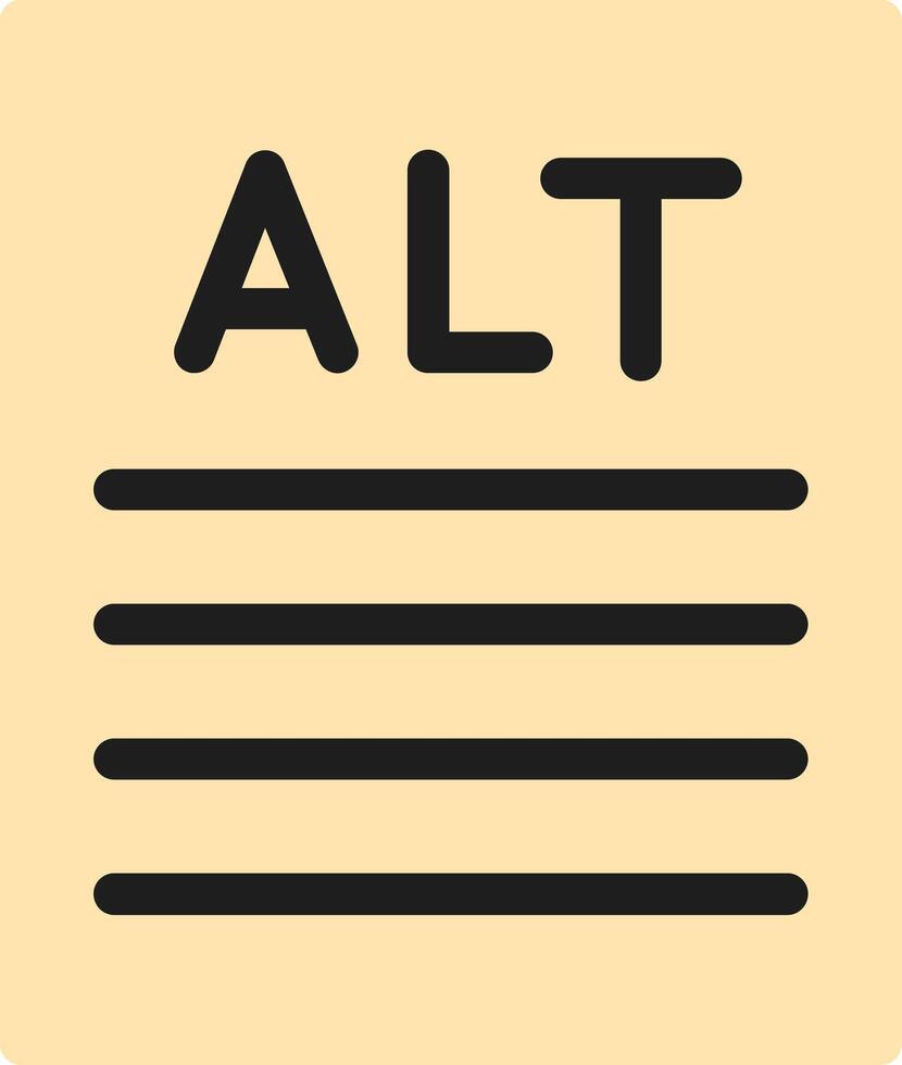 Alt text Flat Icon vector