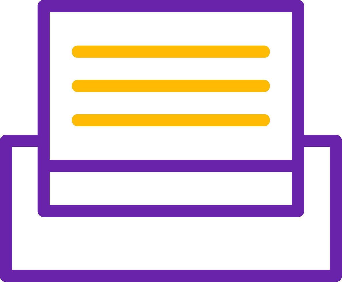 Print Line Two Color Icon vector