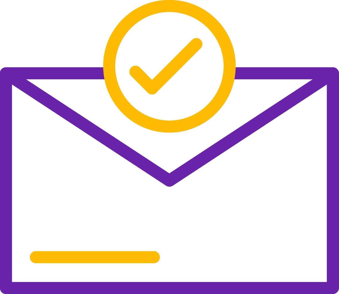 Checkmark Line Two Color Icon vector