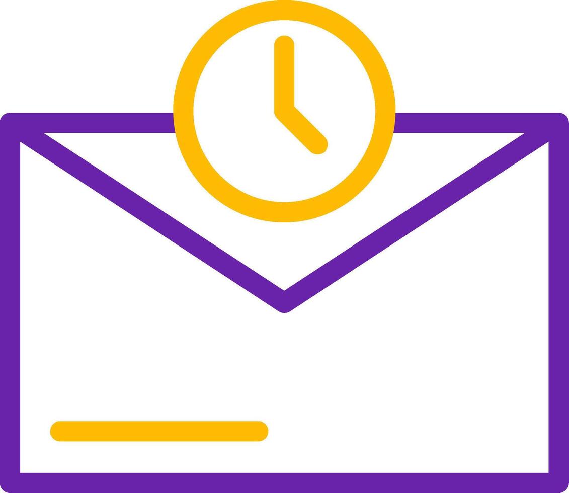Clock Line Two Color Icon vector