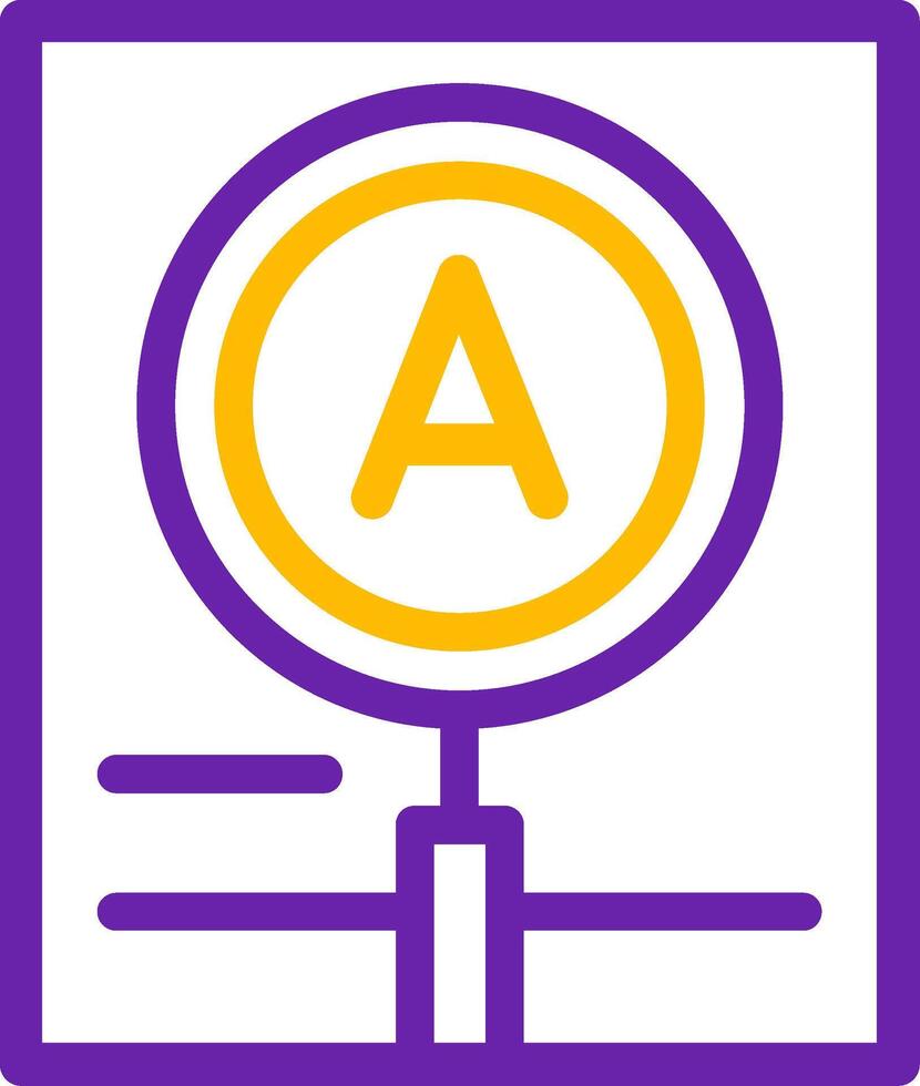 Magnification Line Two Color Icon vector