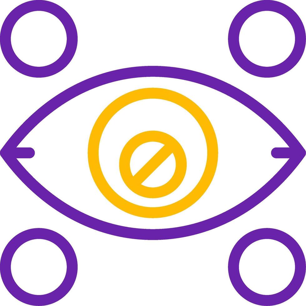 Color blindness Line Two Color Icon vector