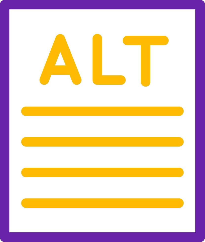 Alt text Line Two Color Icon vector