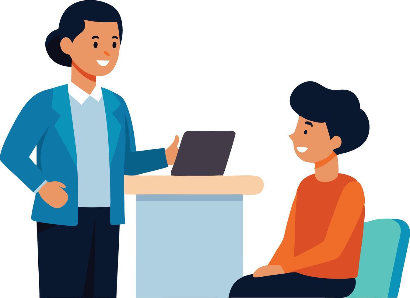 Professional Consultation Between a Smiling Advisor vector