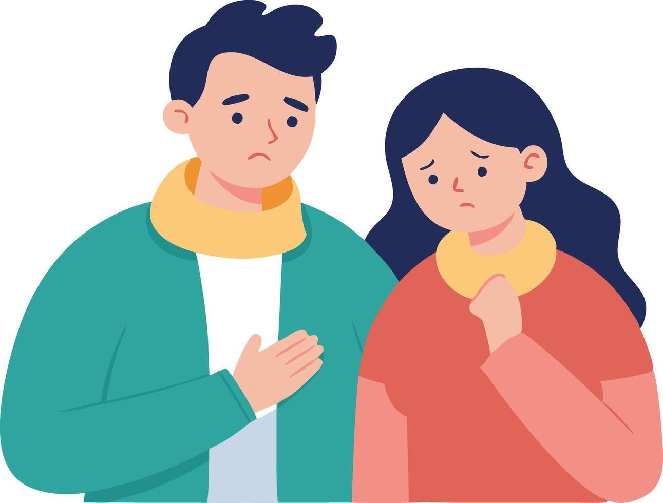 Concerned Couple Engaging in Emotional Conversation vector
