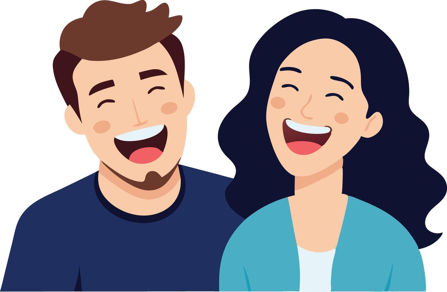 Cheerful Couple Sharing Joyful Laughter Together in a Lighthearted Illustration of Happiness vector