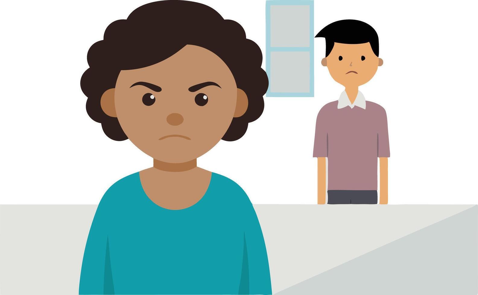 Emotional Conflict Between Two Characters vector