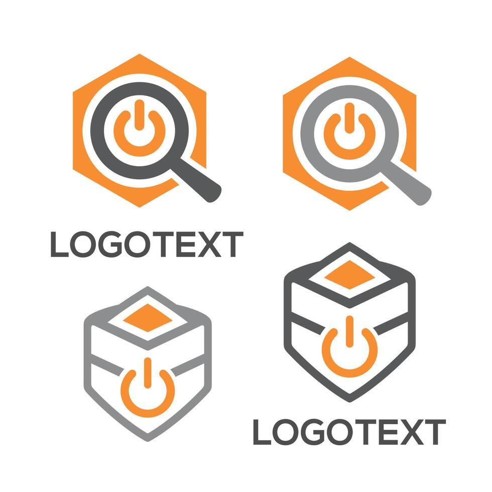 Power Button logo design set vector