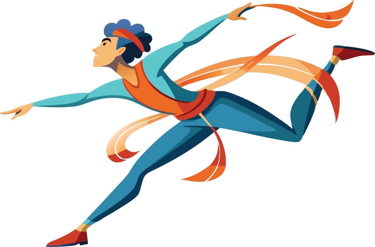 Female superhero in dynamic motion, symbolizing power, courage, and leadership in a illustration vector