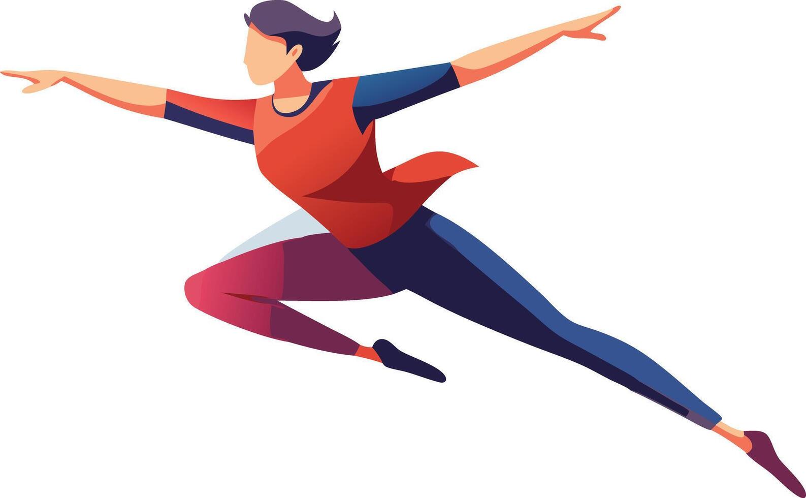Female superhero leaping forward, symbolizing strength, empowerment, and heroism in a flat design vector