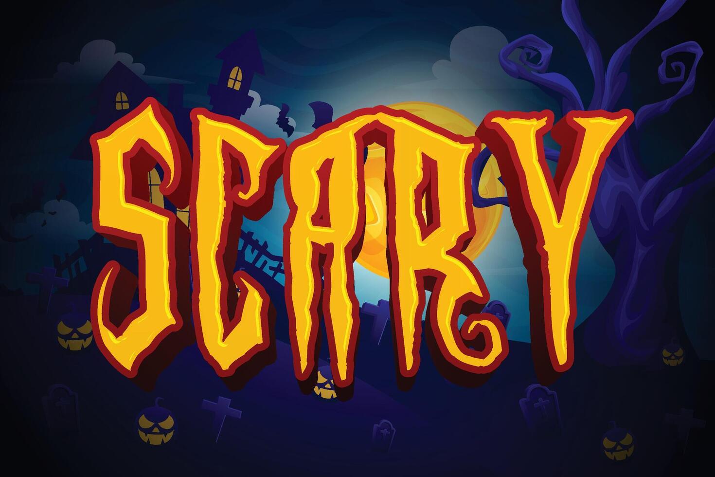 scary halloween party banner poster vector
