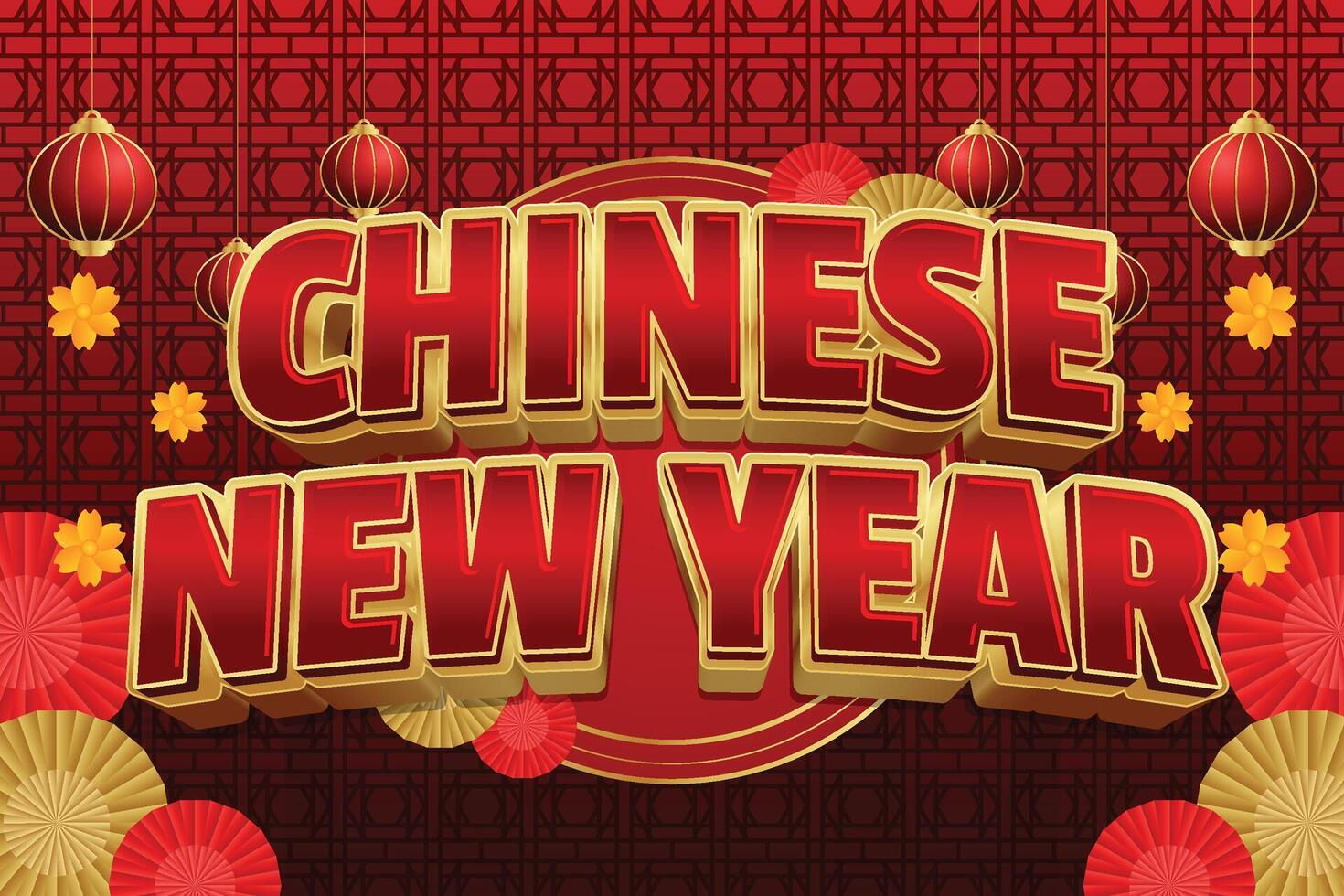 chinese new year red red banner vector