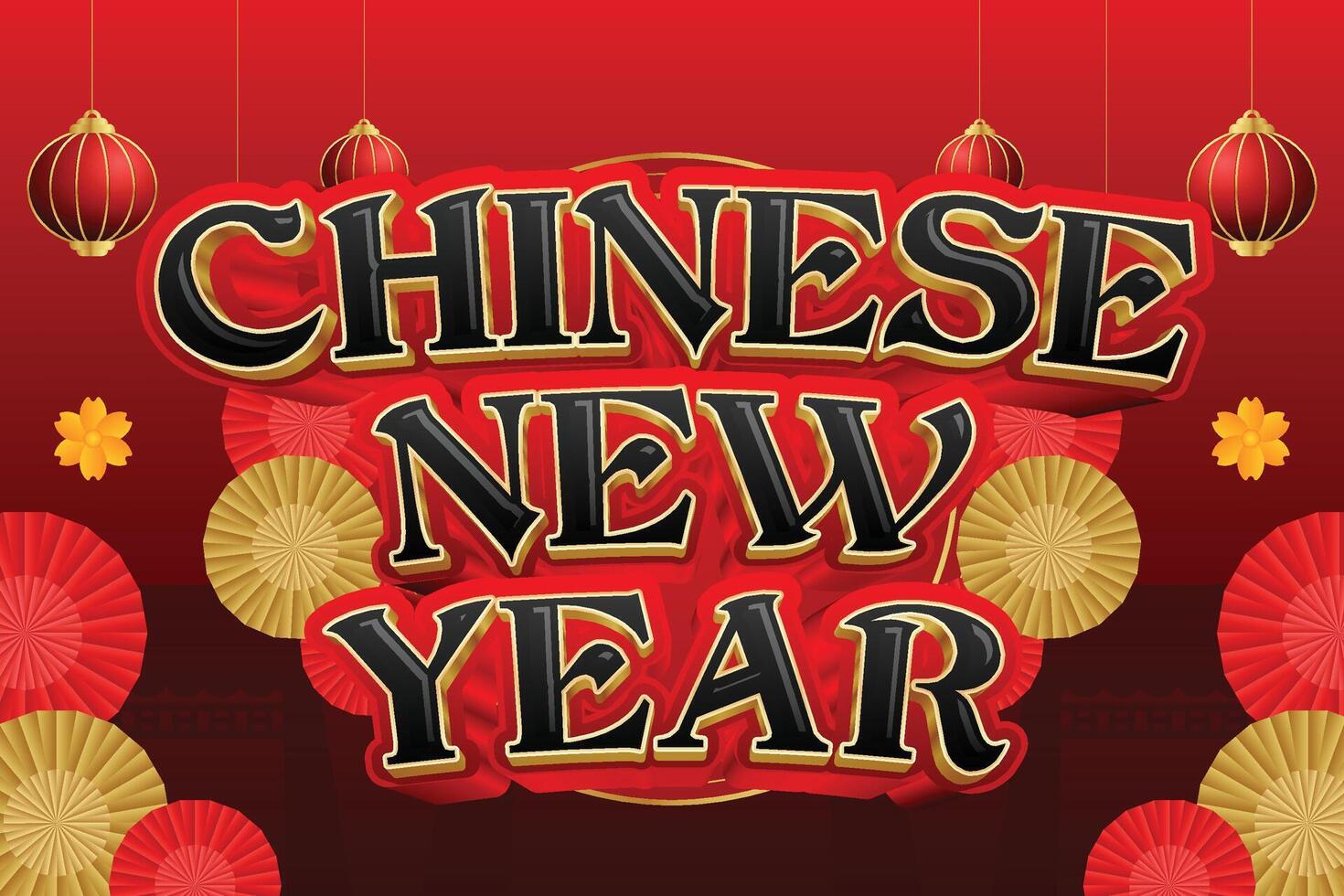 chinese new year black banner vector