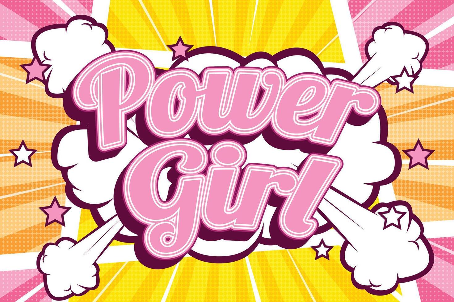 comic layout powe girl banner sale vector