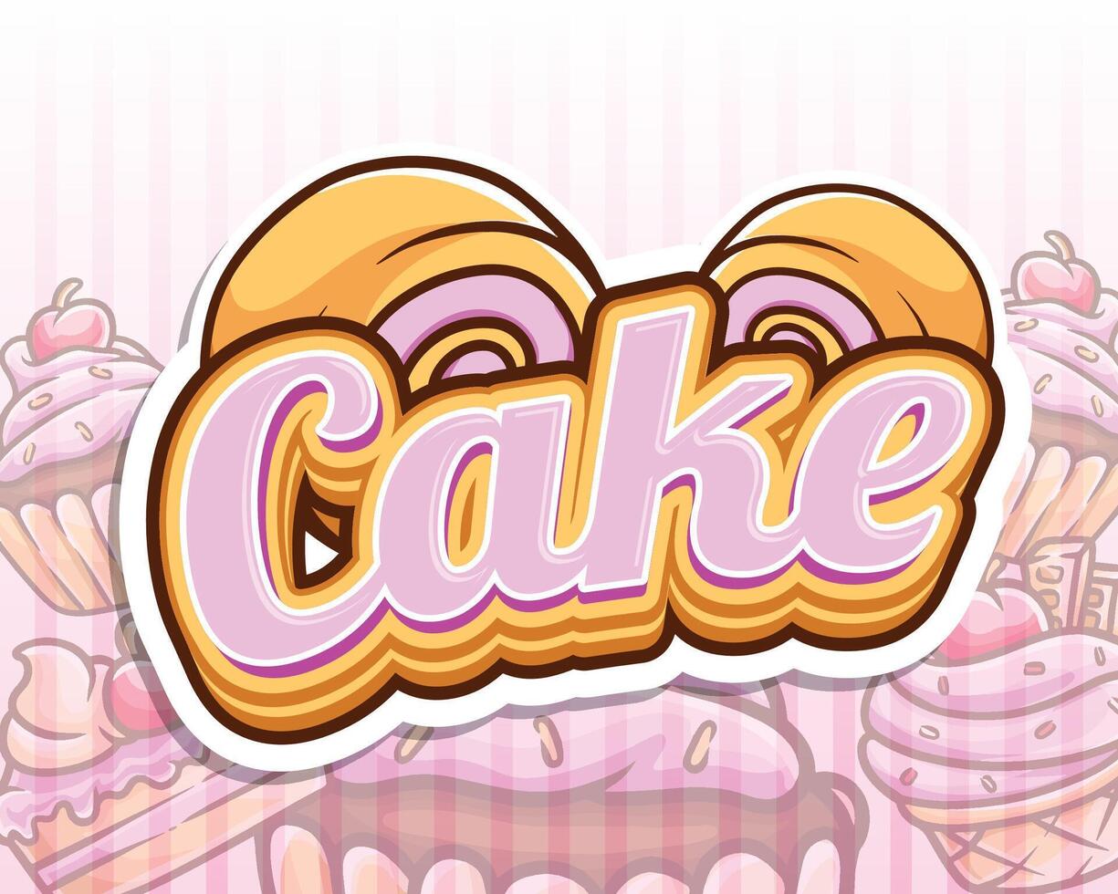 cake dessert choco and pink eatery banner poster vector