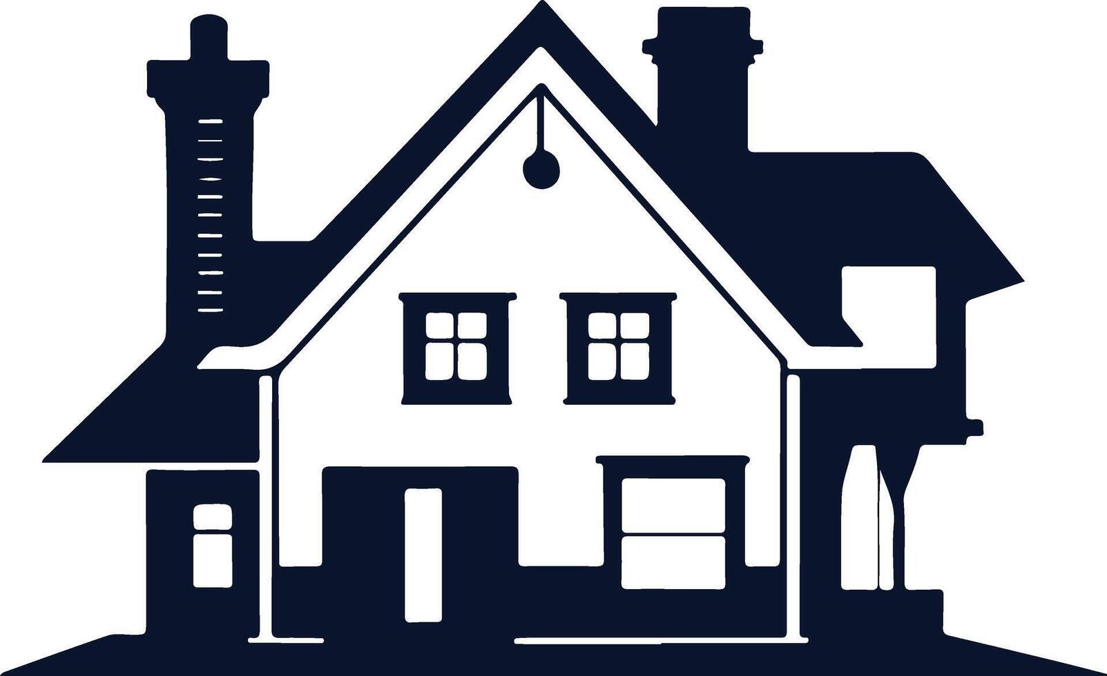 Silhouette Illustration of a Classic House vector