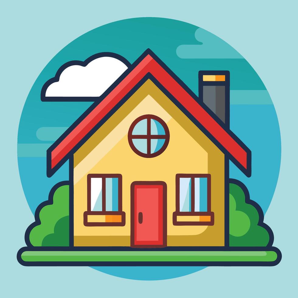 Contemporary House Icons with Bold, Geometric Architecture vector