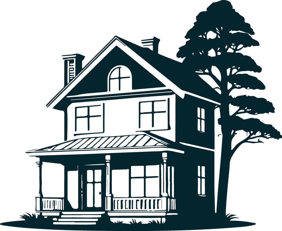 Silhouette Design of a House vector