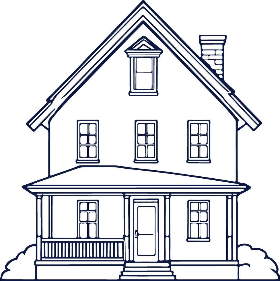 Silhouette with Artistic Flair Rustic Cottage vector