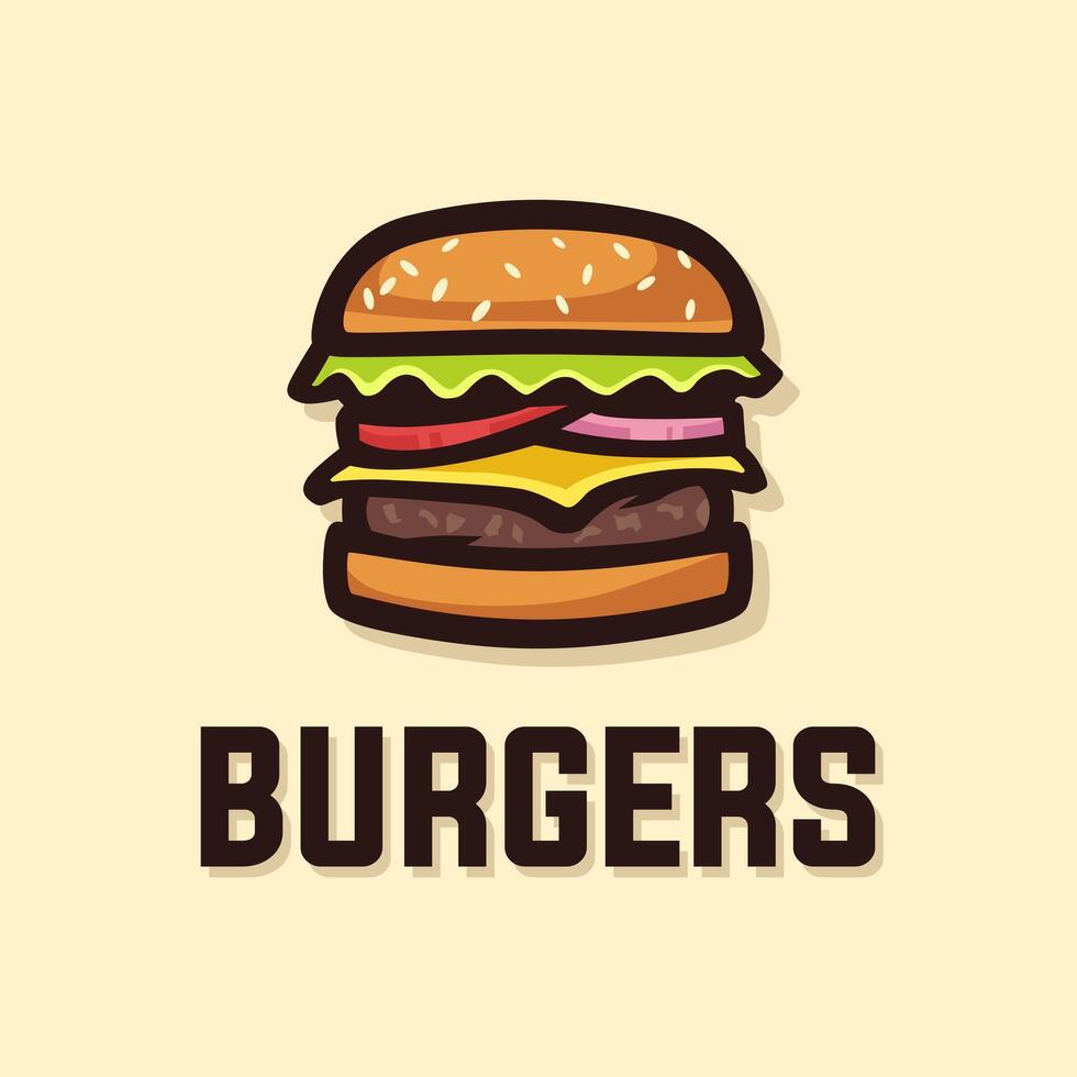 Burger Logo Illustration. Template. vector
