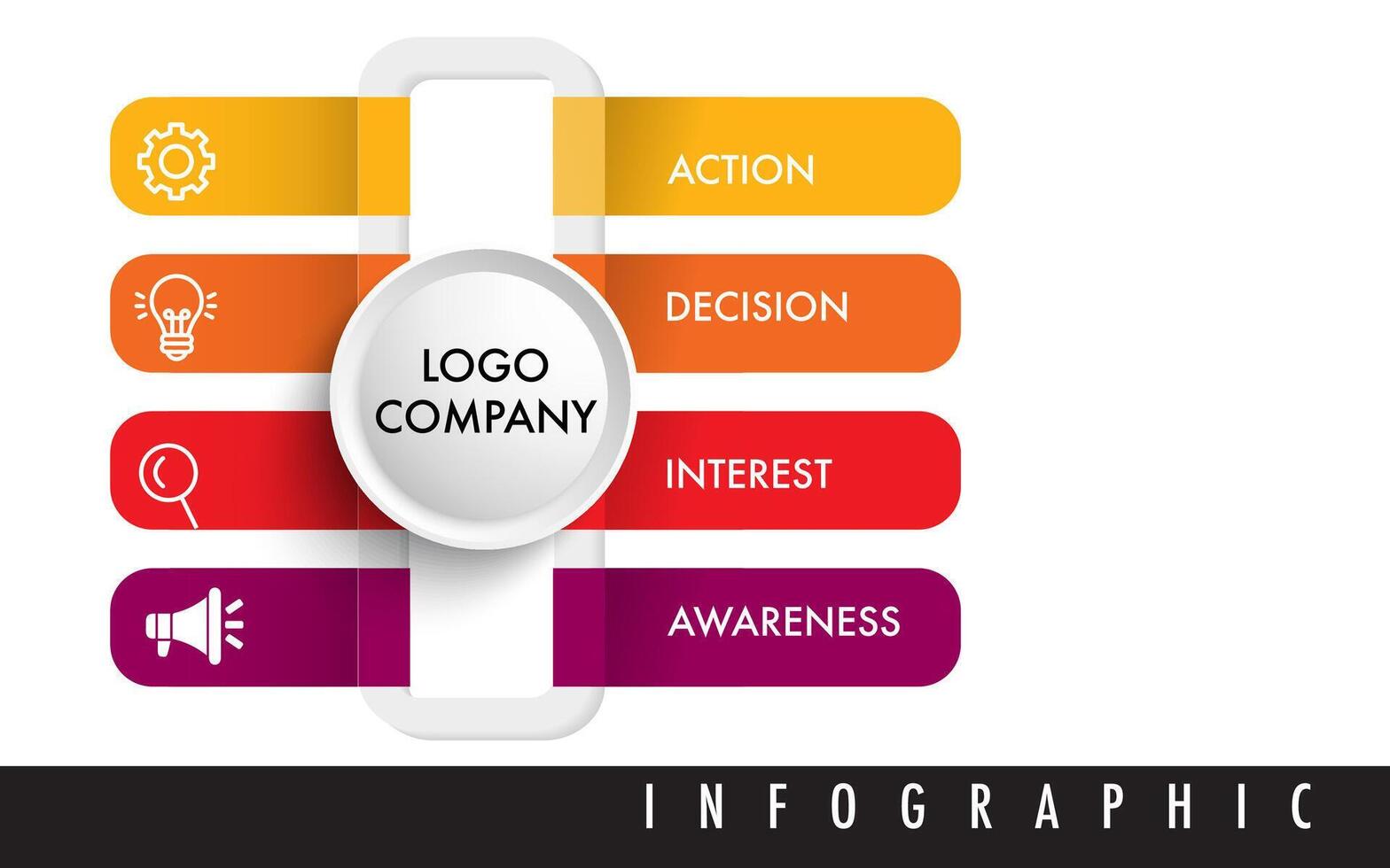 marketing infographic 4 steps and icon of digital marketing concept vector