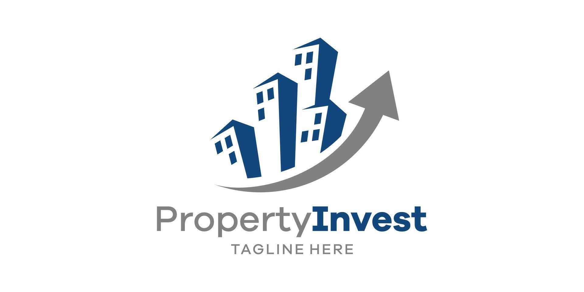 property investment logo design, building, office, consultant, financial, logo design template, creative, idea. vector