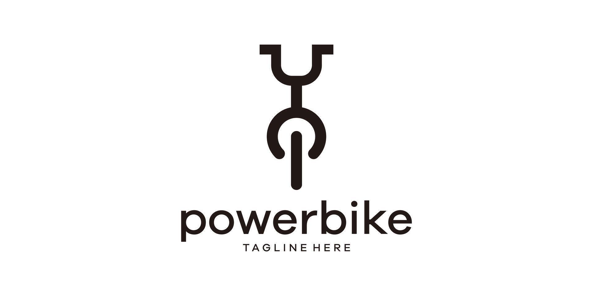 logo design combination of power button and bicycle, electric, sports, environmentally friendly, cycling, logo design template, creative, idea. vector