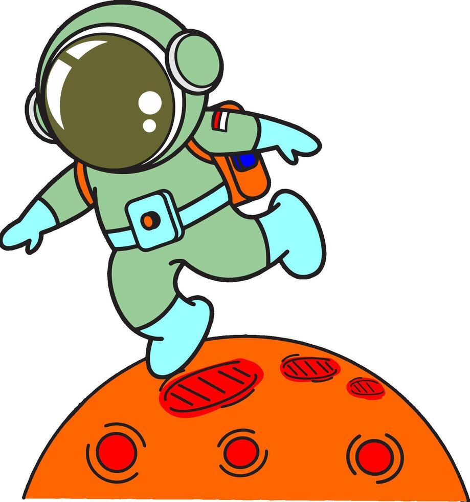 An astronaut is walking on the moon vector